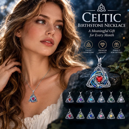 ✨ Celtic Knot Birthstone Necklace