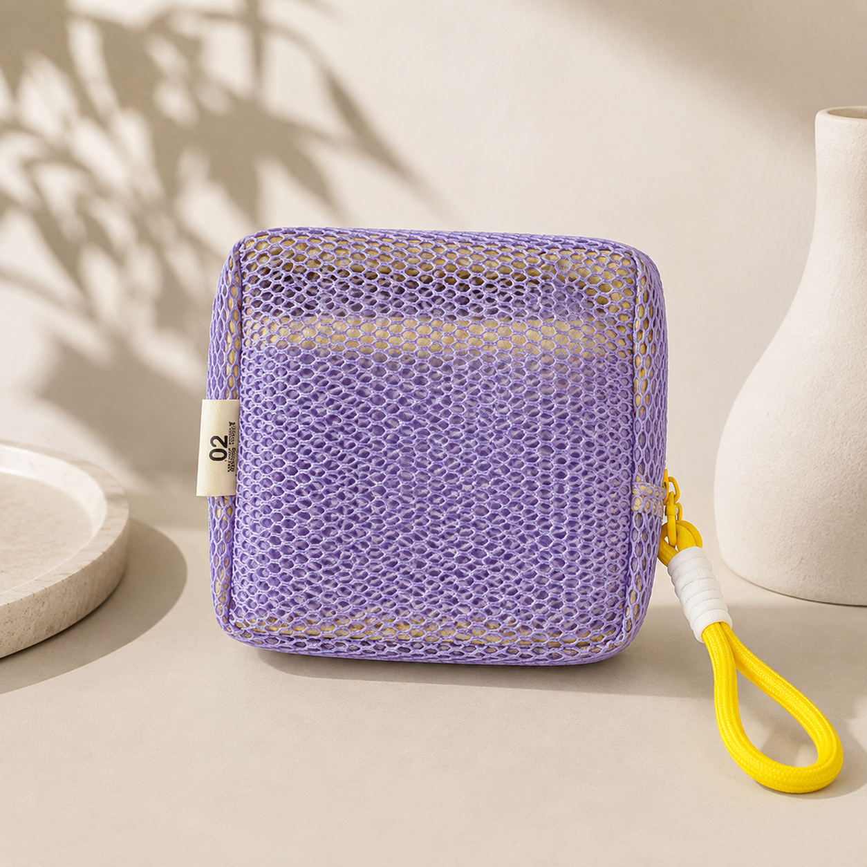 Compact Mesh Cosmetic Storage Pouch