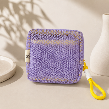 Compact Mesh Cosmetic Storage Pouch