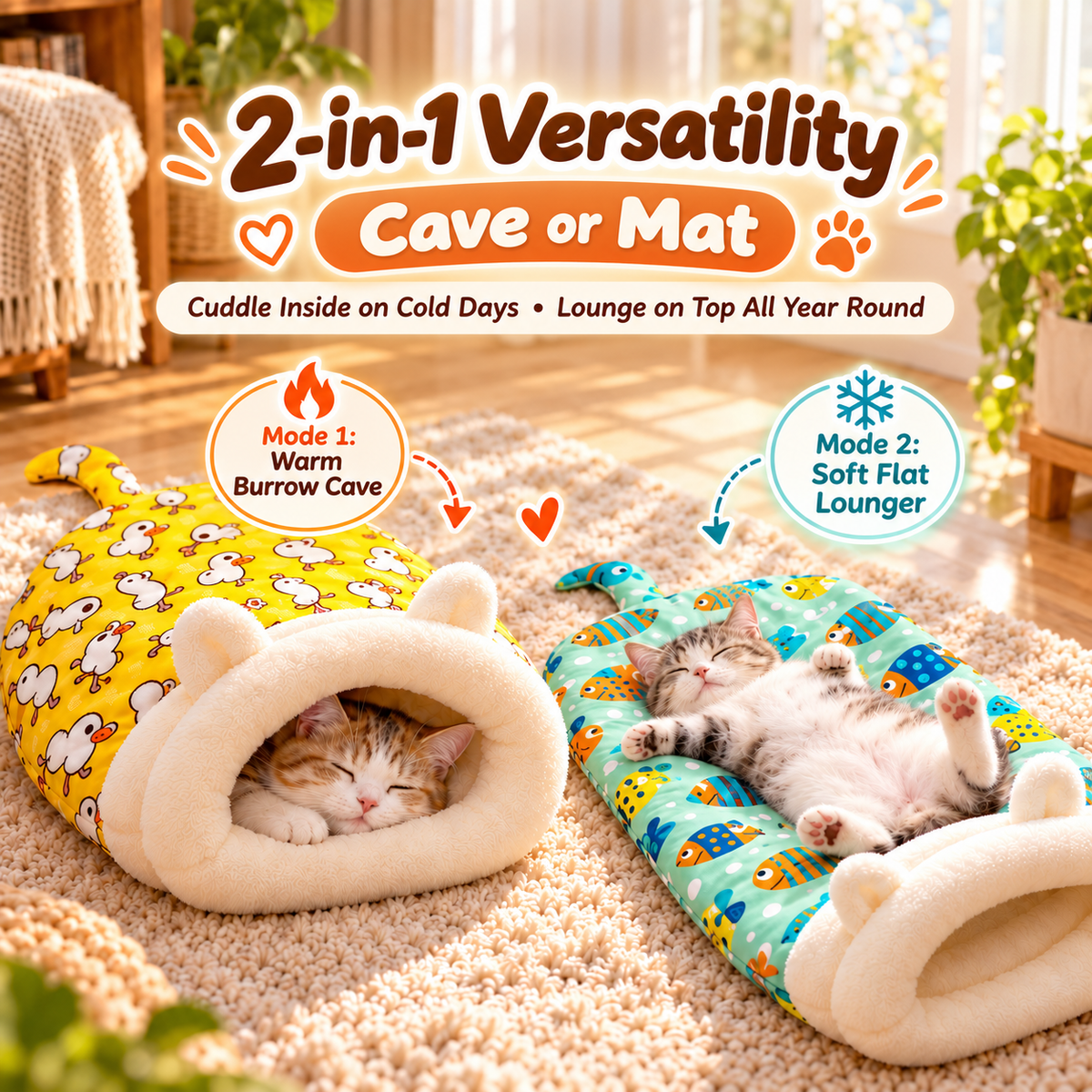 🐾 50% OFF! 🛏️ Cozy Semi-Enclosed Pet Sleeping Bag – Warm Fleece Bed for Cats & Small Dogs(📦Buy 2 Sets, Get FREE Shipping)