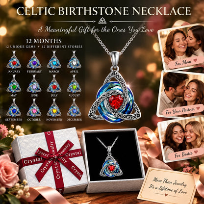 ✨ Celtic Knot Birthstone Necklace