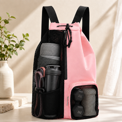 Drawstring Mesh Sports Backpack