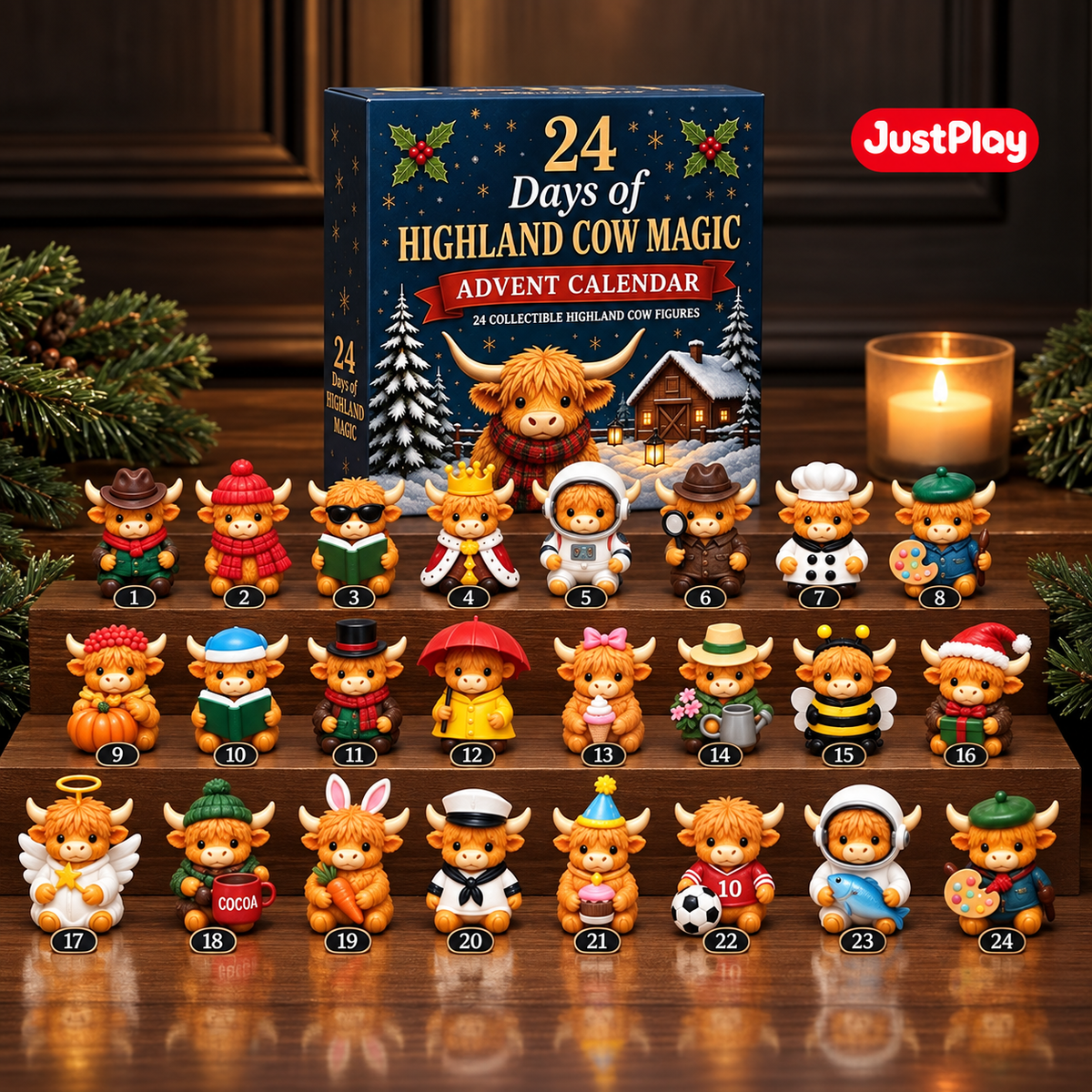 🐮🏰24 Days of Highland Cow Magic Advent Calendar(📦Buy 2 Sets, Get FREE Shipping)