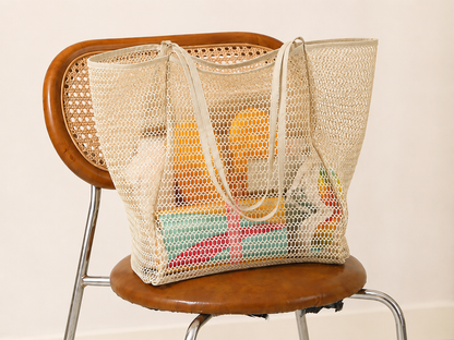 Foldable Mesh Storage Tote Bag