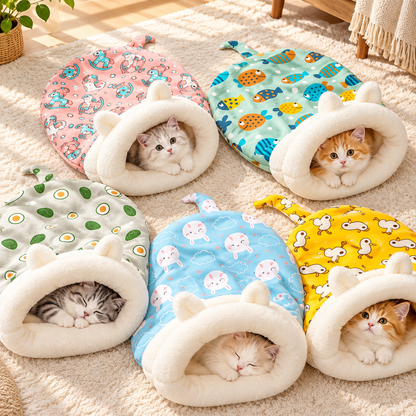 🐾 50% OFF! 🛏️ Cozy Semi-Enclosed Pet Sleeping Bag – Warm Fleece Bed for Cats & Small Dogs(📦Buy 2 Sets, Get FREE Shipping)