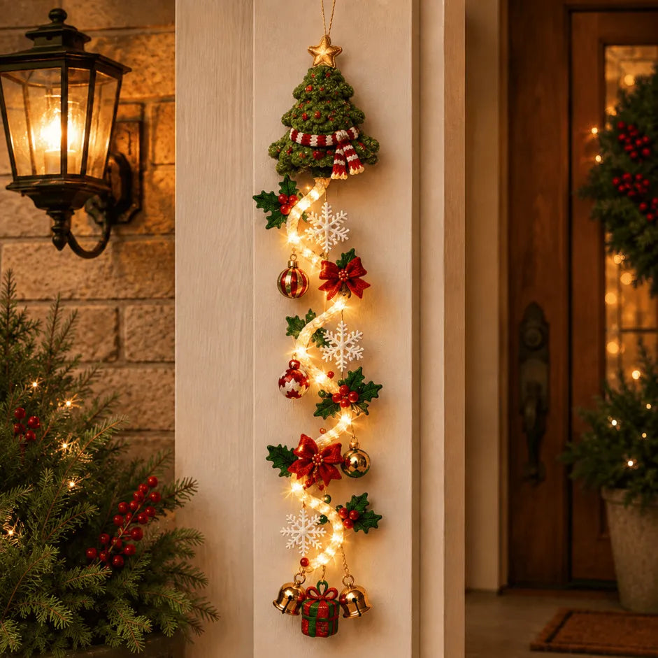 ⏳ Last Day 50% OFF – 🎄MerryCascade™ Glowing Christmas Door Hanger | 6 Festive Designs✨(📦Buy 2 Sets, Get FREE Shipping)