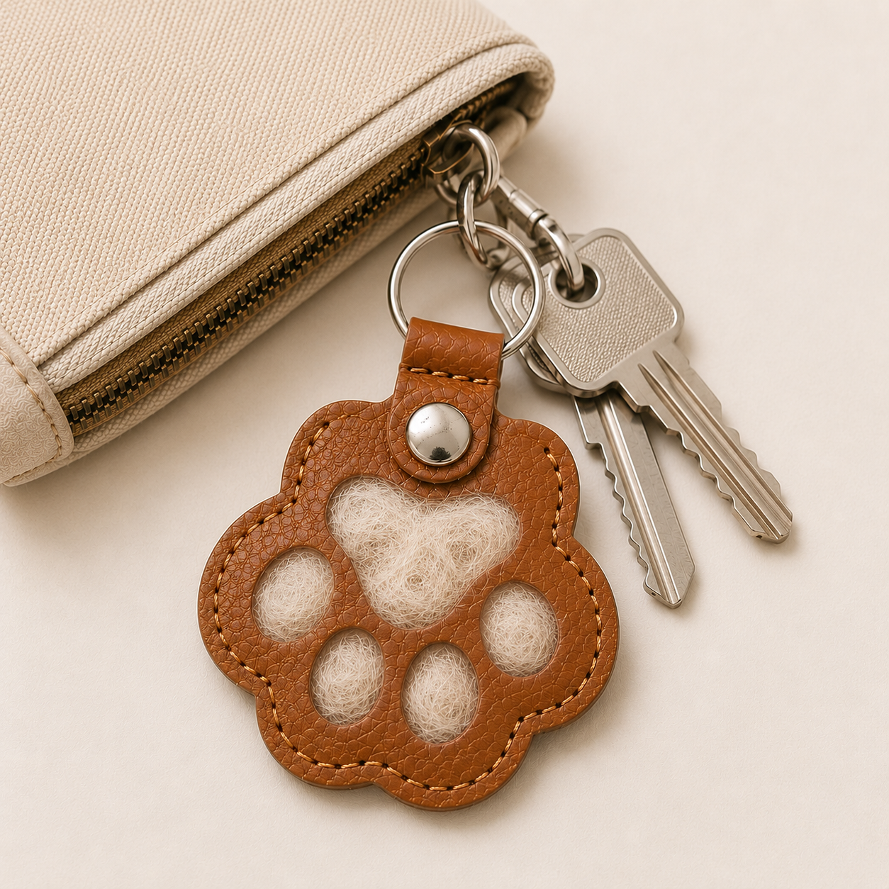 Fillable Pet Fur Memory Keychain