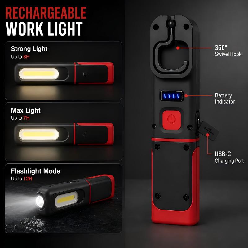 Rechargeable COB LED Work Light – Magnetic Base & 360° Rotation(📦Buy 2 Sets, Get FREE Shipping)