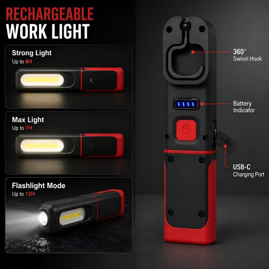 Rechargeable COB LED Work Light – Magnetic Base & 360° Rotation(📦Buy 2 Sets, Get FREE Shipping)
